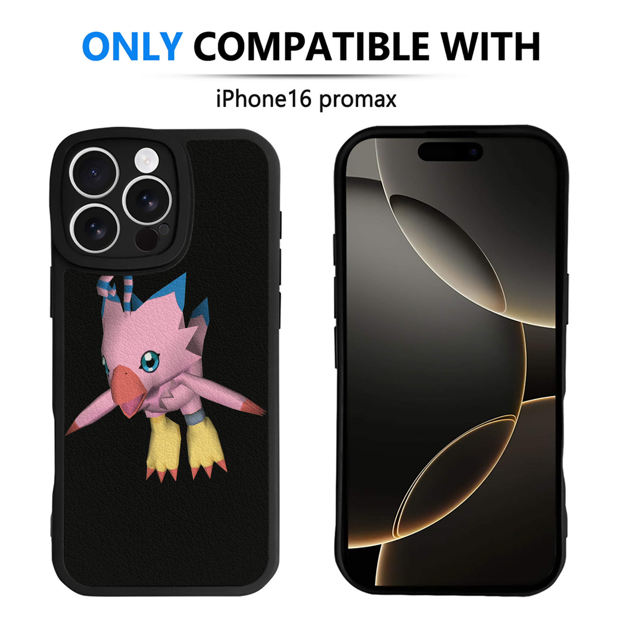 （画像用） Digimon デジタルモンスター/デジモン 【iPhone 16シリーズ対応】シリコンスマホケース（レザー調） 材質：シリコン
